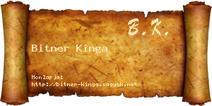 Bitner Kinga névjegykártya
